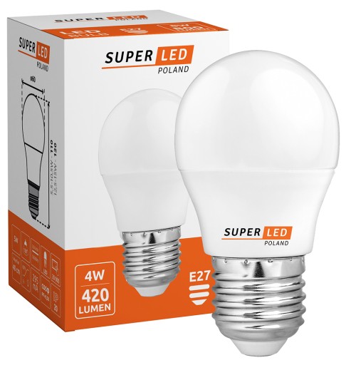 LED žiarovka G45 E27 4W SMD 400lm teplá biela guľa