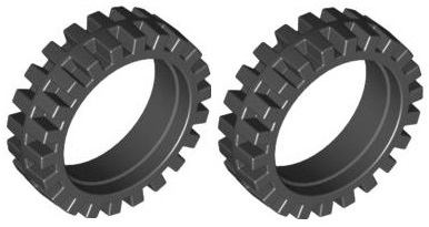 LEGO Tire Ø24x7 čierna/čierna (61254/4541455) x2