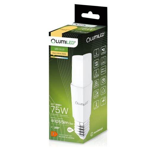 LED STICK E27 žiarovka 10W = 75W 1055lm 3000K Teplá TRUBKOVÁ LUMILED