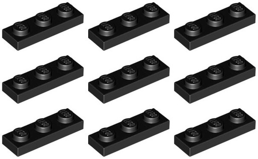 LEGO PLATE 3623 1x3 čierna NOVINKA (5g) 9 ks.