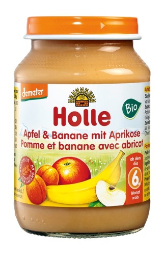 Jablko banán marhuľa 190g Holle