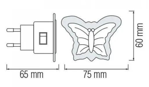 LED ZÁSUVNÁ LAMPA BOTTERFLY WHITE DUFFY IDEUS