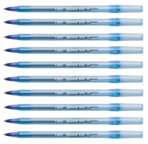 BIC ROUND STIC BLUE BALLPOINT, SADA 10ks