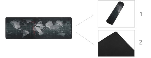 VEĽKÁ PODLOŽKA POD MYŠ 80x30 SVET MAPA KANCELÁRIA