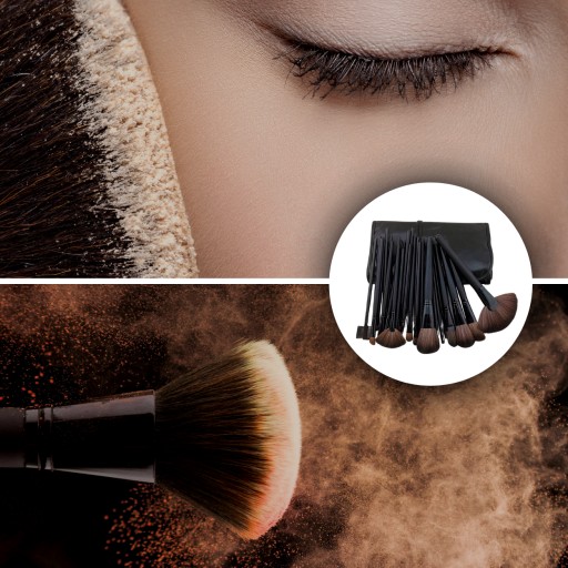 Veľká sada štetcov na make-up, 24 ks, profesionálny obal + puzdro