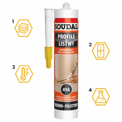 UNIVERZÁLNE MONTÁŽNE LEPIDLO 49A SOUDAL 280 ml