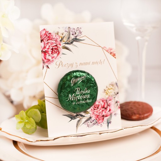 PASTILLE mätovo čokoládové pivónie svadobného oznámenia