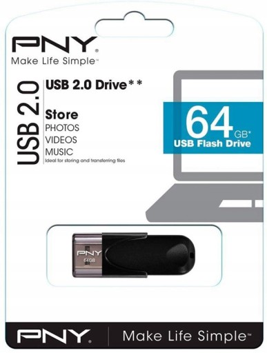 PNY 64GB USB2.0 ATTACHE4 FD64GATT4-EF