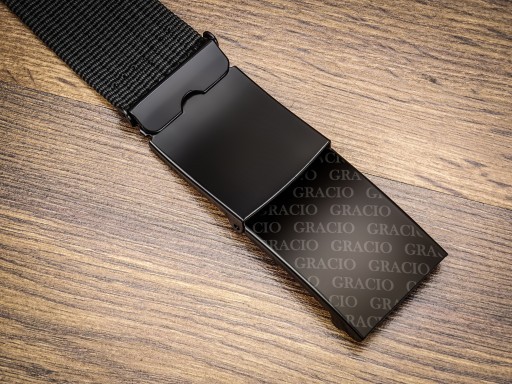 Široký čierny opasok na nohavice Gracio Webbing, 95 cm