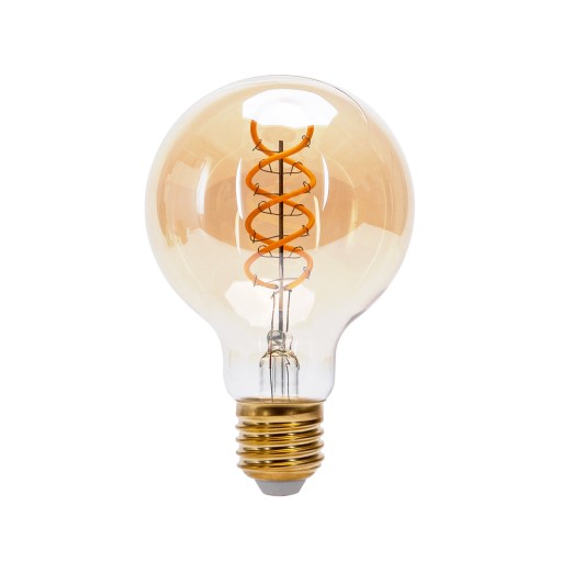 LED ŽIAROVKA FILAMENTOVÁ, DEKORATÍVNA JANTÁROVÁ G80 E27 4W 1800K TEPLÁ