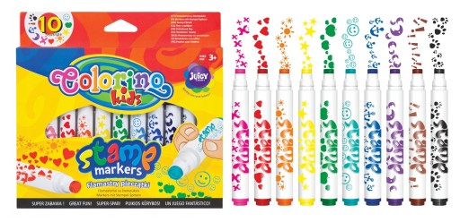 Colorino fixy, pečiatky, pečiatky, 10 farieb