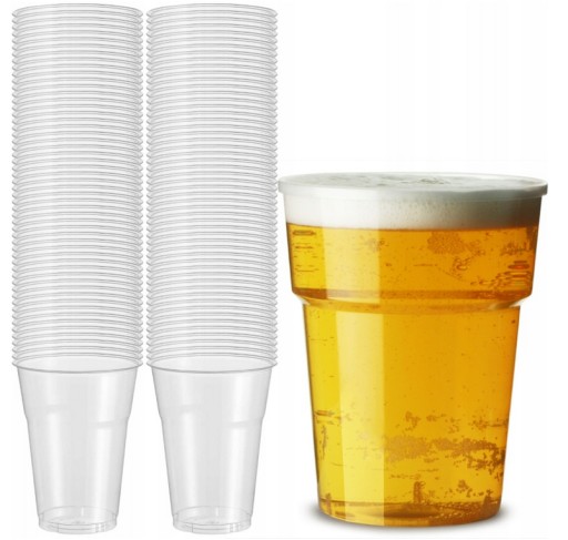 PLASTOVÝ POHÁR NA PIVO 400ML - 50 ks