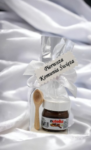 Nutella Mini Cream ďakovný darček pre hostí darček SVÄTÉ PRIJÍMANIE