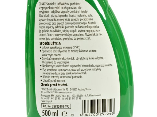 kvapalina neutralizujúca zápach SONAX 500ml atomizér