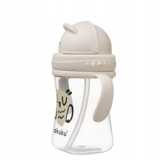 AKUKU HRNČEK, FĽAŠA S RUBIČKOU, SLAMKA, RÚČKY, 300ml, 9m+