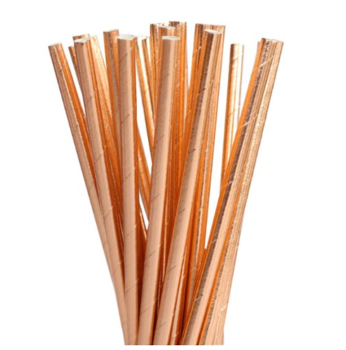 Slamky Papierové tuby Rose Gold eco eco 25 ks
