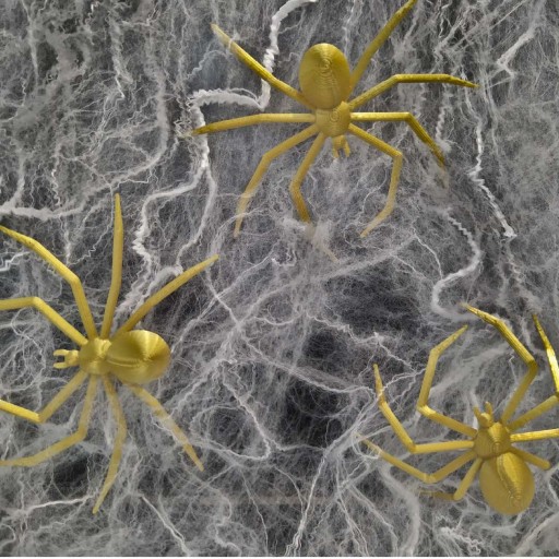 GOLDEN SPIDERS umelá metalíza HALLOWEEN 3 ks