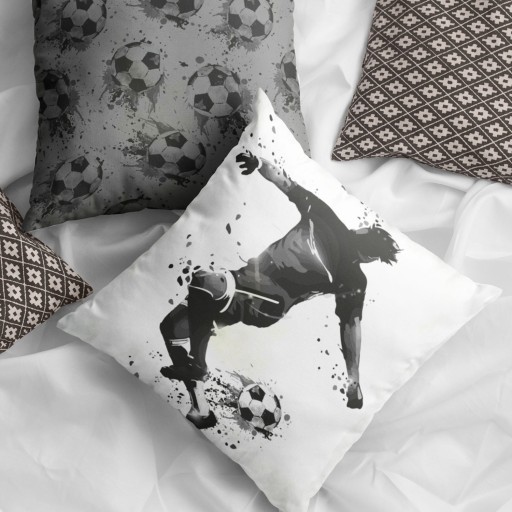Bavlnená obliečka na vankúš 40x40 pre dieťa, Futbalista, Futbal, na zips