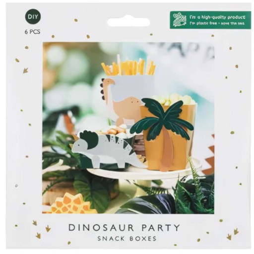 PAPIEROVÉ KRABICE na OBČANY POPCORN dinosaury TRICERATOPS BRACHiOSAUR x6