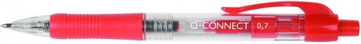Q-Connect zasúvacie guľôčkové pero 0,7 mm červené x 3