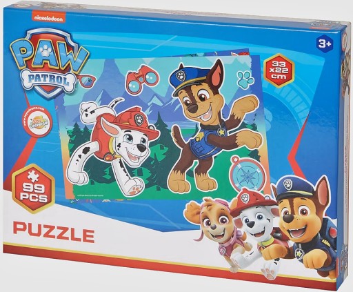 KLASICKÉ OBOJSTRANNÉ PUZZLE Tlapkovej patroly, 99 PRVKOV