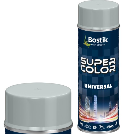 Univerzálna farba v spreji svetlošedá 400ml strieborný akrylový lak Bostik