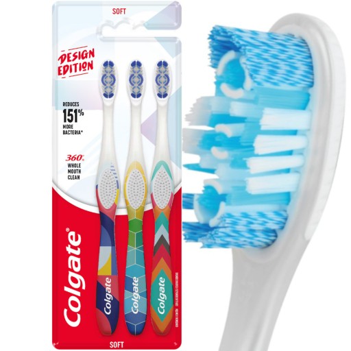 COLGATE ZUBNÁ Kefka 360 DESING EDITION SOFT 3 ks
