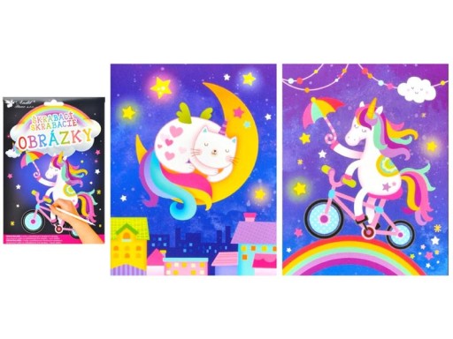 RAINBOW UNICORN Scratch Board MFP 2 ARK + STICK