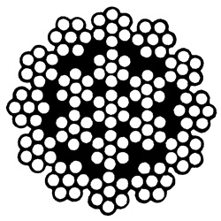 neotočné oceľové lano 19x7 (18x7 WSC), priemer 4,5 mm