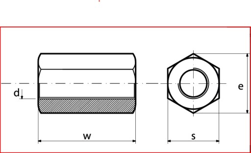 Šesťhranná spojovacia matica M8x24 Pozinkovaná DIN6334-10ks