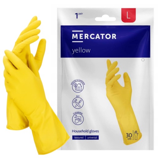 Žlté rukavice MERCATOR OCHRANNÉ žlté latexové domáce rukavice