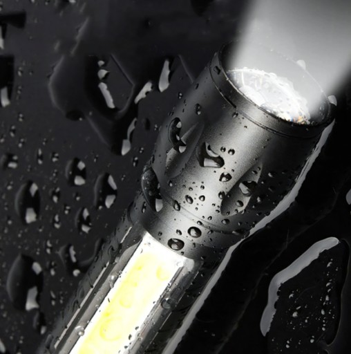TAKTICKÉ LED SVETLO ZOOM BOČNÝ CLIP COB REFLEKTOR NABÍJACÍ USB