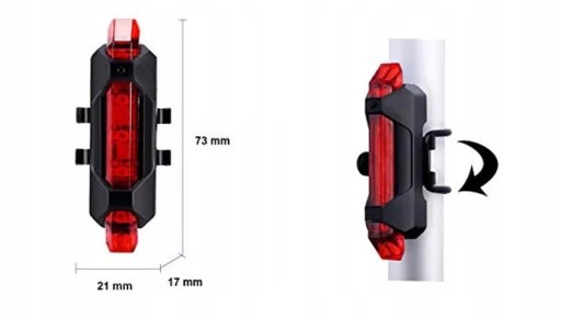 VÝKONNÁ LED ZADNÁ BICYKLE LAMPA USB 15H iLIGHT PRO
