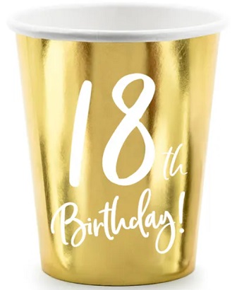 Poháre 18th Birthday Eighteen Golden 220 ml