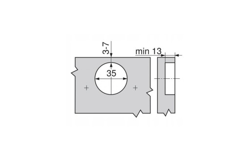 BLUM CLIP 110° pánt rovný, prekrytie 71T3550