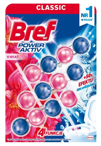 Bref Power Aktiv - Sada 3 ks toaletných kociek - Kvet