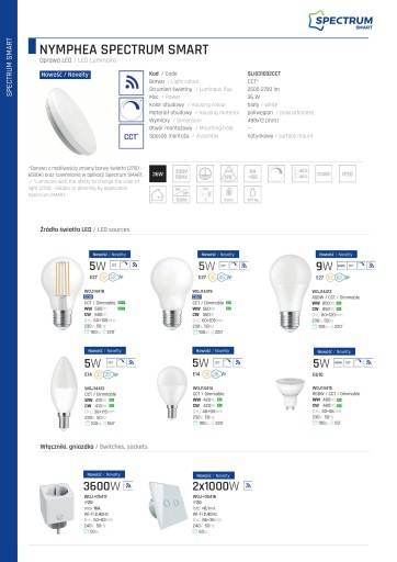 E27 5W COG CLEAR WiFi Tuya SMART LED žiarovka