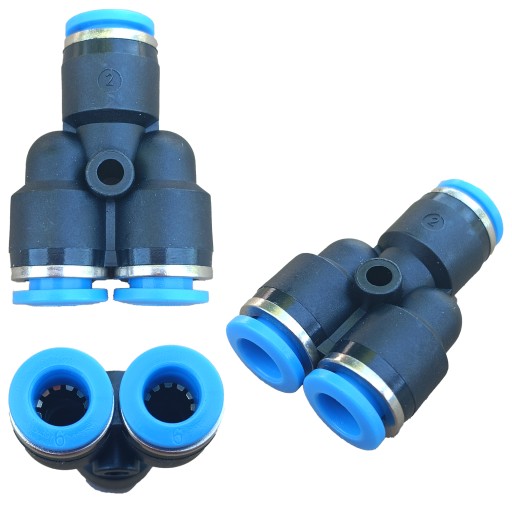 Konektor Y-T Pneumatický zásuvný rozbočovač fi 6mm PY 6