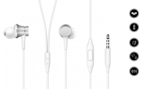 ORIGINÁLNE UNIVERZÁLNE SLÚCHADLÁ XIAOMI IN-EAR EM023 S 3,5 mm MIKROFÓNOM