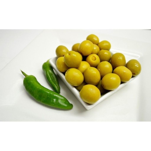 Zelené olivy plnené Jalapeno 350 g EL FARO