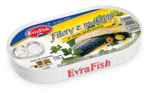 Rybie konzervy MAKERELOVÉ FILETKY V OLEJU 170g