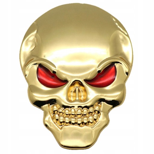 Nálepka SKULL 3D EBLEM na motocykel Auto GOLD