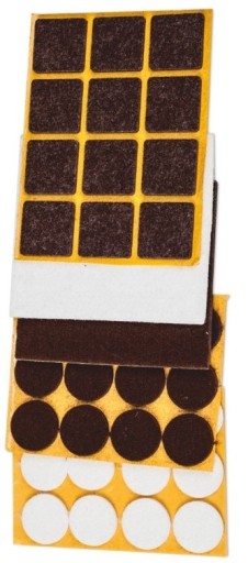 FILTOVÉ podložky pod nábytok Samolepiace OBDŽNÍKOVÉ HNEDÉ 16 x 92 mm 6 ks