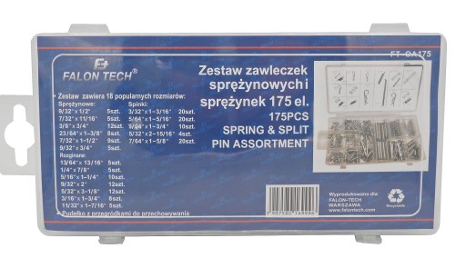 SADA PRUŽINOVÝCH ČEPOV A PRUŽÍN 175 KS