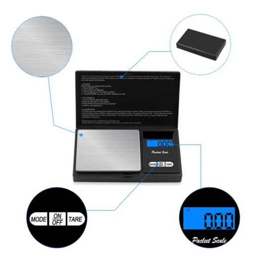Presná mini váha na šperky 0,01 - 200g LCD podsvietenie 2xAAA čierna