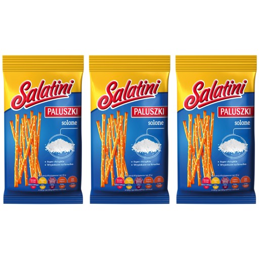 Slané tyčinky Salatini, slaný chrumkavý snack, 3x 40g