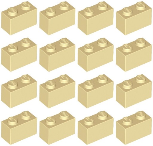 LEGO 3004 BRICK 1x2 piesková NOVINKA (12g) 16 ks.