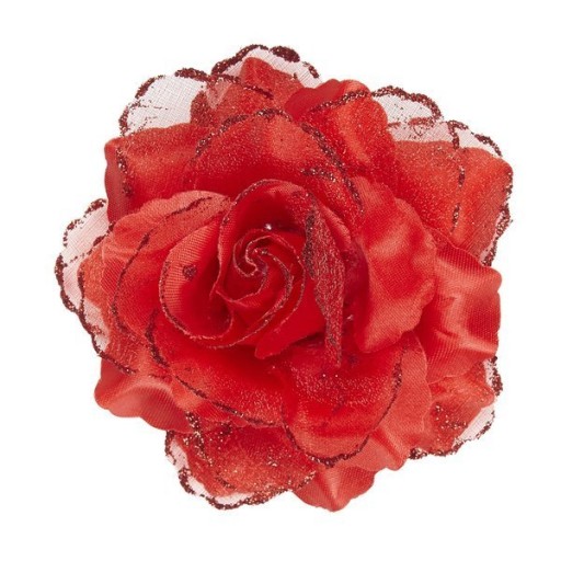 ČIAPKA ČERVENÁ RUŽA S GLITROM DIA DE LOS MUERTOS