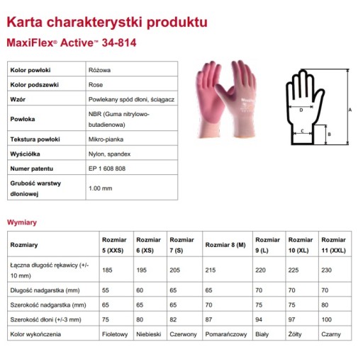 DÁMSKE RUKAVICE MAXIFLEX ACTIVE ATG 34-814 r8 RUŽOVÉ