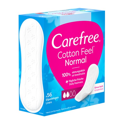 CAREFREE Cotton Feel slipové vložky neparfumované Normal 56 ks